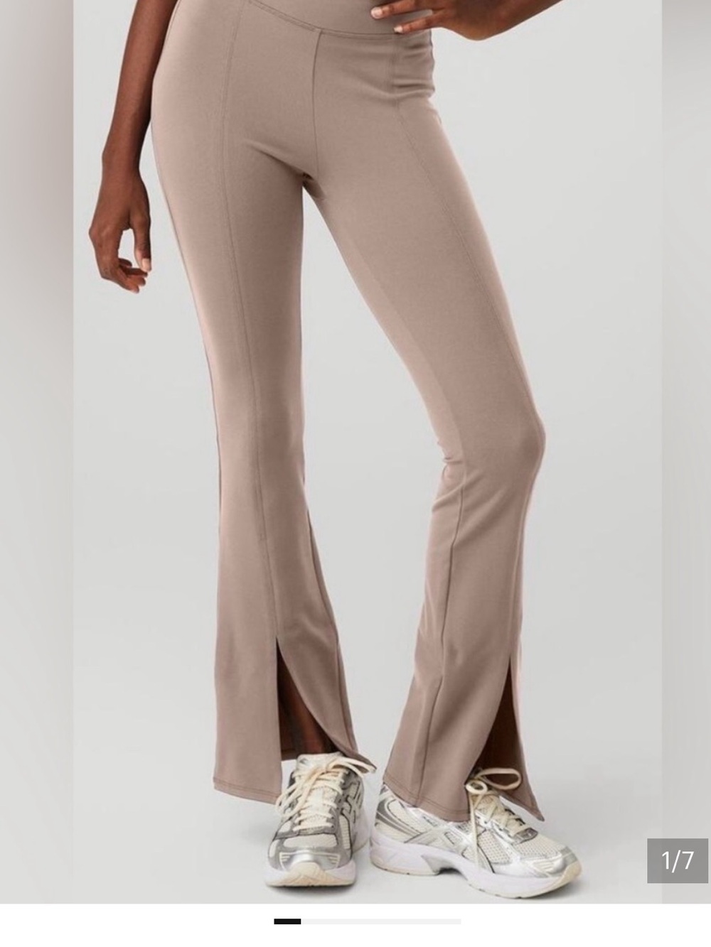 ALO Yoga Taupe Split-Hem Flare Pants